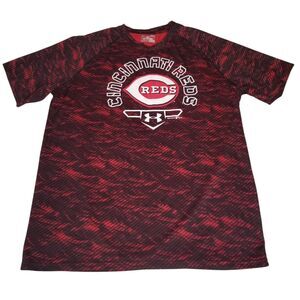 Under Armour Heat Gear Cincinnati Reds Athletic T Shirt Loose Fit Large MLB